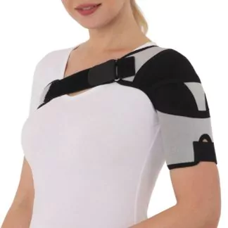 Бандажи для плечевого сустава с магнитами ООО «Крейт» А-600 Бандаж для плечевого сустава  с аппликаторами  биомагнитными  медицинскими  – «Крейт»  (№6, черно-серый)